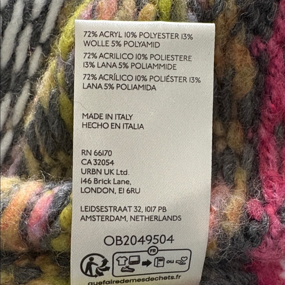 Free People NWT Snowdrift Cardigan Size XL Knit Colorful Drop Shoulder Pit 30 - Picture 12 of 13